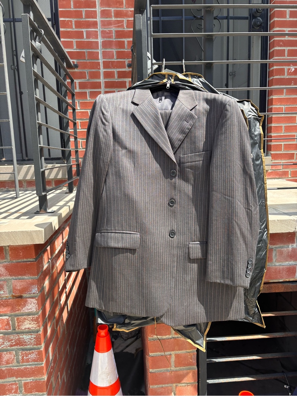 Classic Men's Gray Pinstripe Suit Jacket